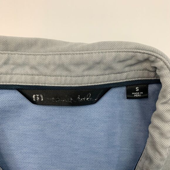 Travis Mathew Polo Shirt Mens S Small Evening Blue Short Sleeve Cotton Blend - Picture 4 of 10